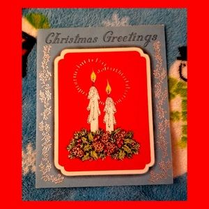 Vintage 1940s Glittery Christmas Greeting Card unused!